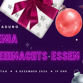 Bild mit Geschenken und Christbaumkugeln